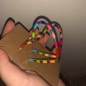 Rainbow Heart Shaped Earrings